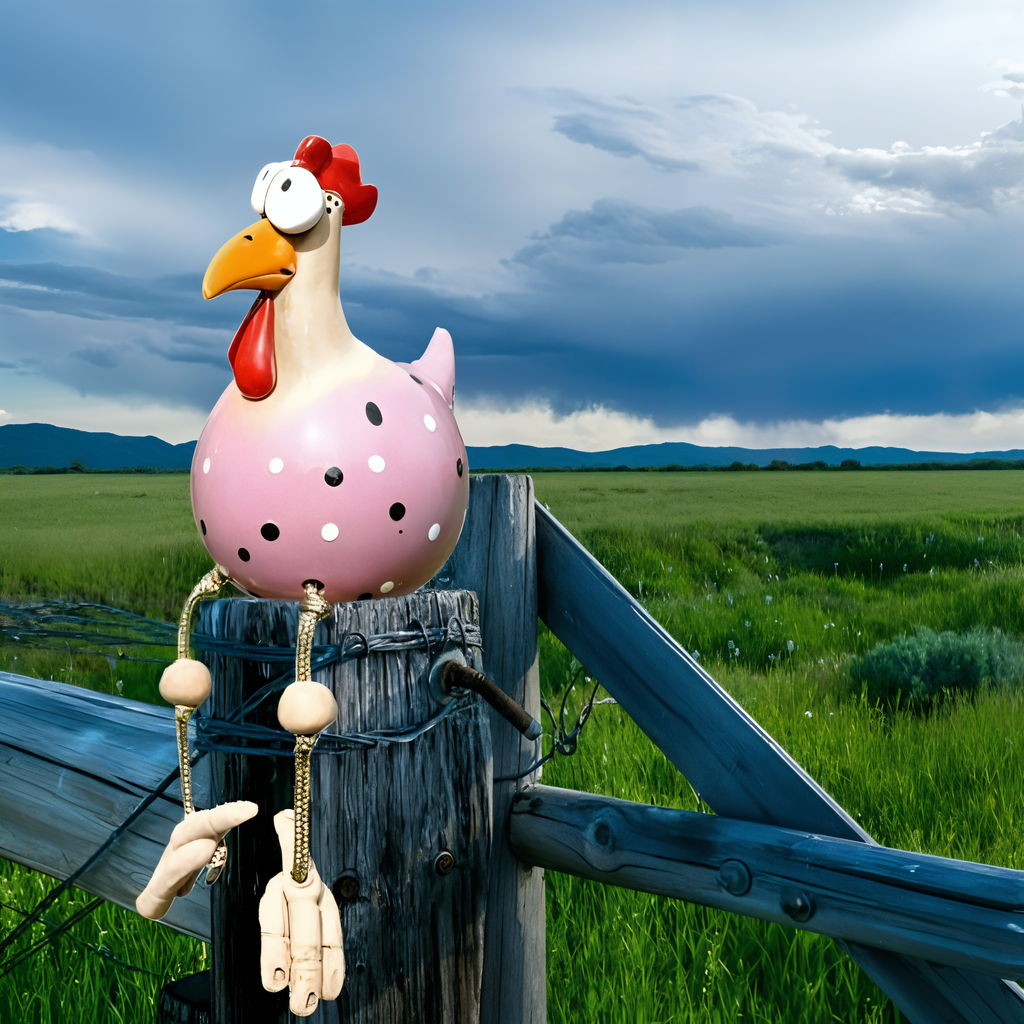 Eccentric Chicken Figure - Weather-Resistant Resin Garden Decor – view 9