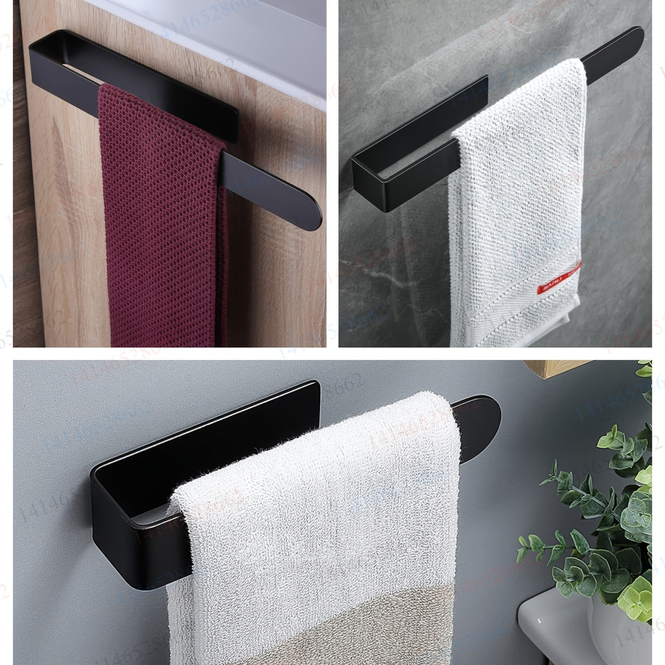 Minimalist Self-Adhesive Towel Holder for Bathroom or Kitchen - view 6