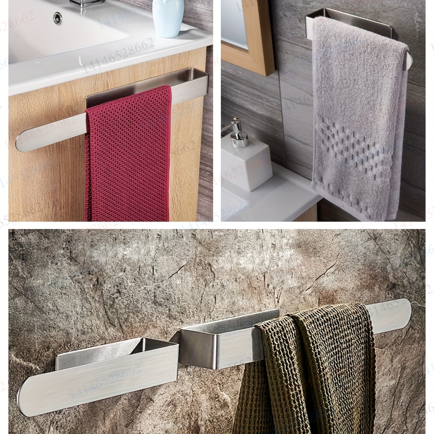 Minimalist Self-Adhesive Towel Holder for Bathroom or Kitchen - view 7