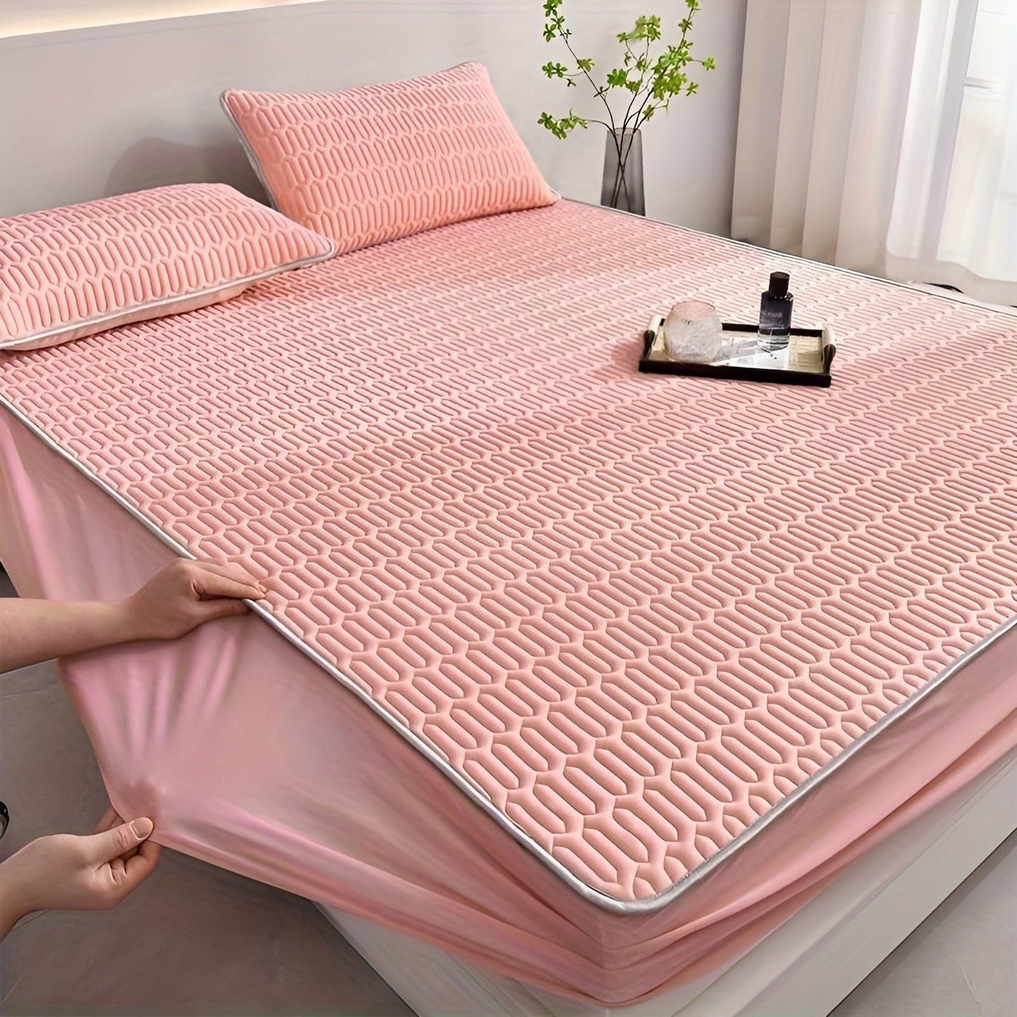 Cooling Mattress Protector Set with Pillowcases for Summer Sleep - view 3
