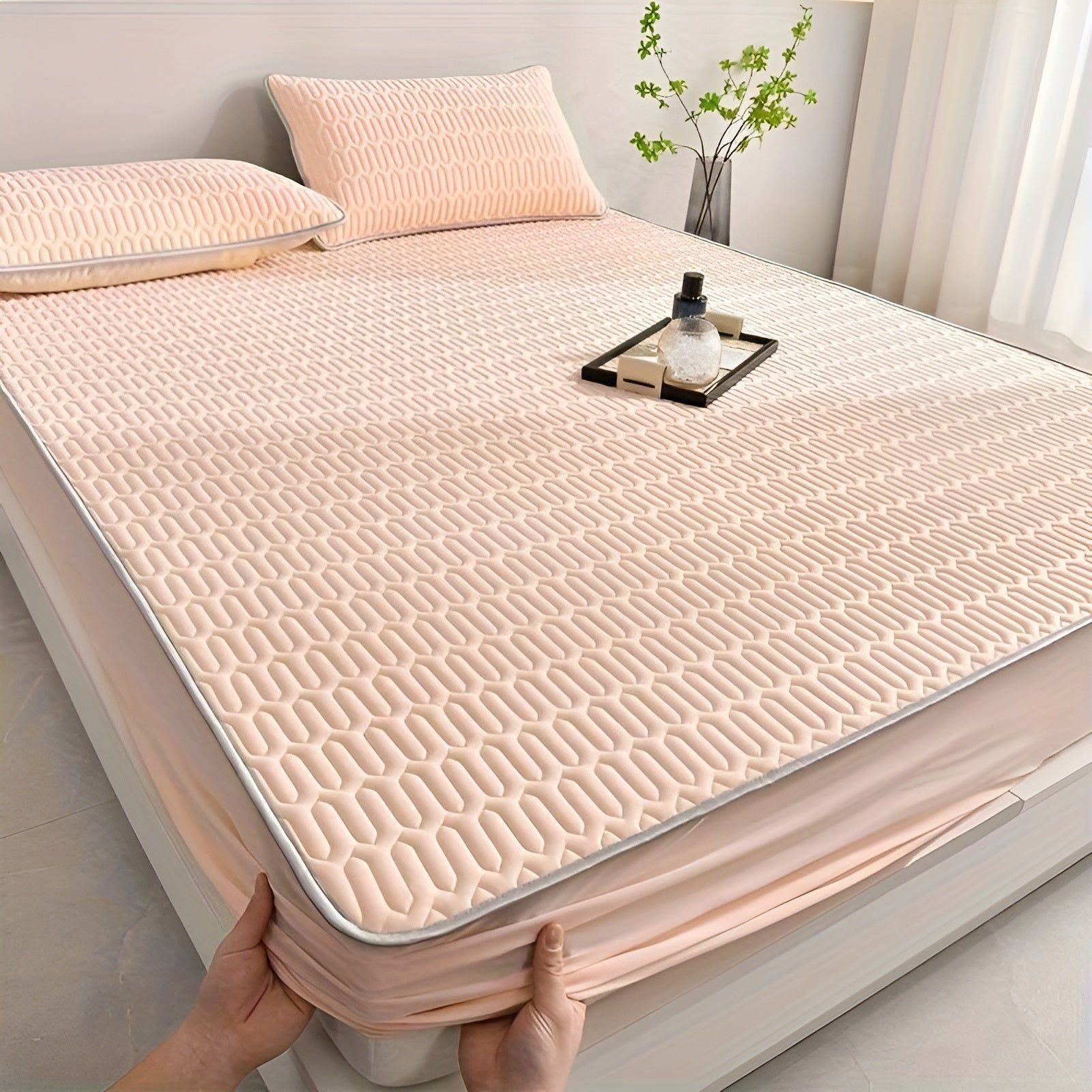 Cooling Mattress Protector Set with Pillowcases for Summer Sleep - view 5
