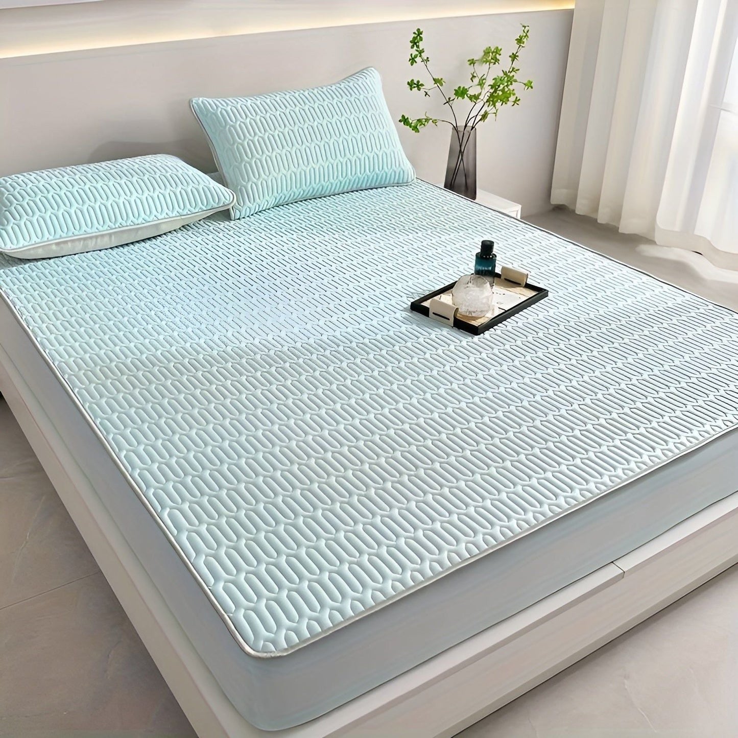 Cooling Mattress Protector Set with Pillowcases for Summer Sleep - view 9