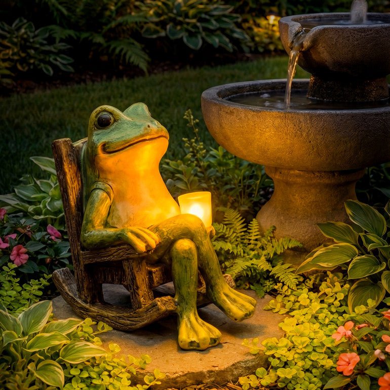 Solar Frog Garden Light - Decorative Outdoor Figure - view 5