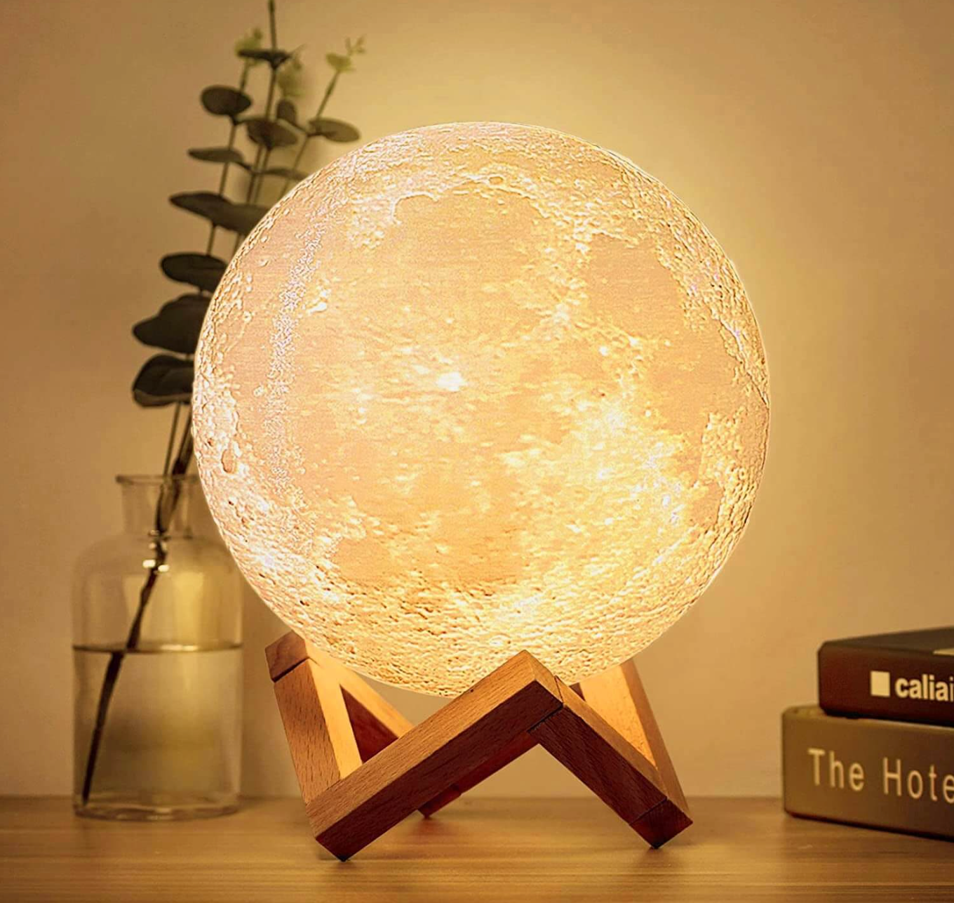 LED Moon Lamp – Wireless, Dimmable with 16 Colors and Stand - view 3