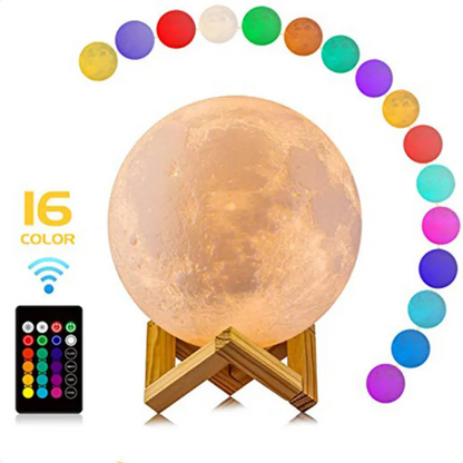 LED Moon Lamp – Wireless, Dimmable with 16 Colors and Stand - view 5