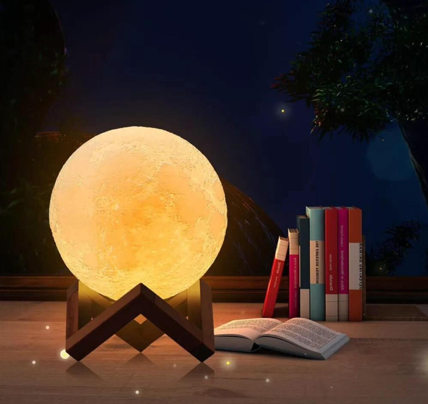 LED Moon Lamp – Wireless, Dimmable with 16 Colors and Stand - view 9