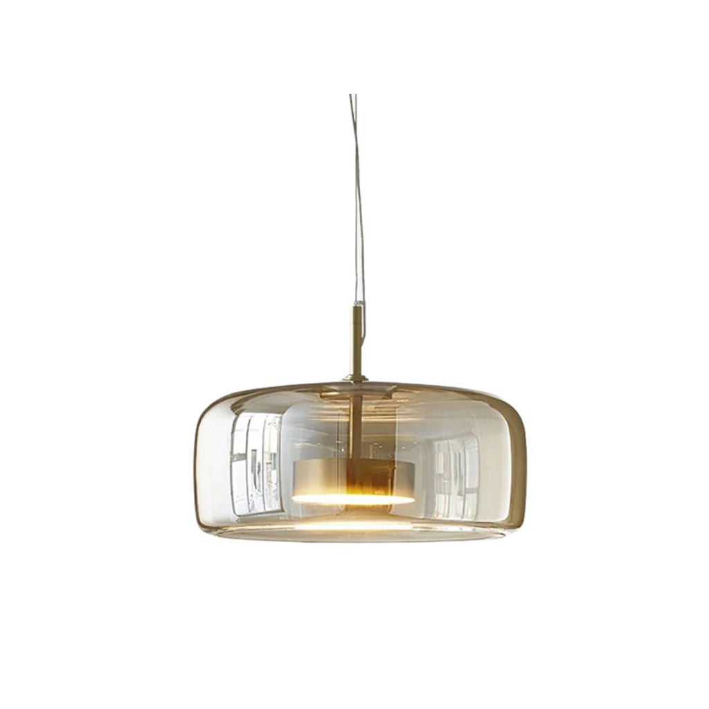 Modern Glass Pendant Lamp with Brass Accents for Dining or Entryway