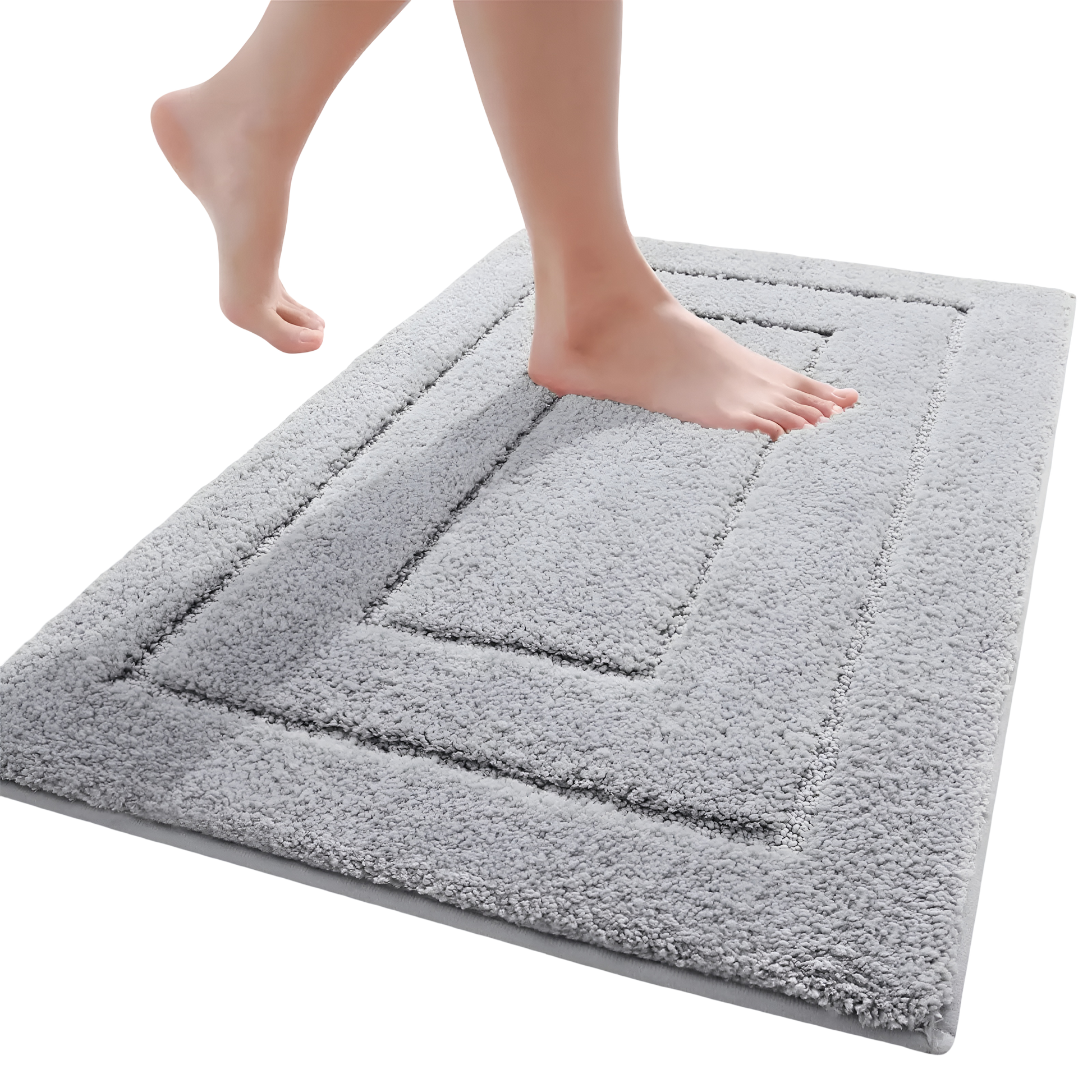 Non-Slip Bath Mat in Soft Blue for Bathroom or Shower - view 2