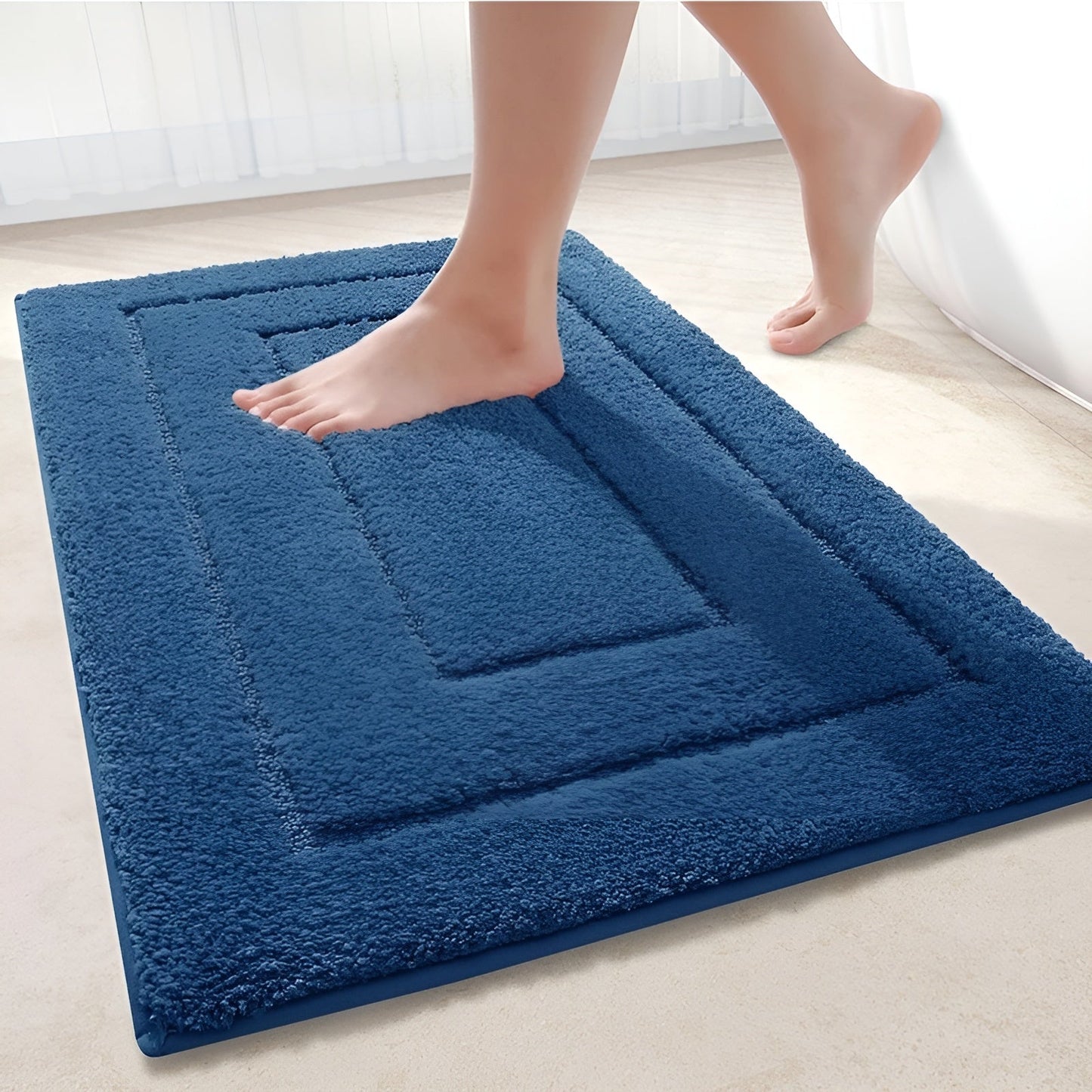 Non-Slip Bath Mat in Soft Blue for Bathroom or Shower - view 5
