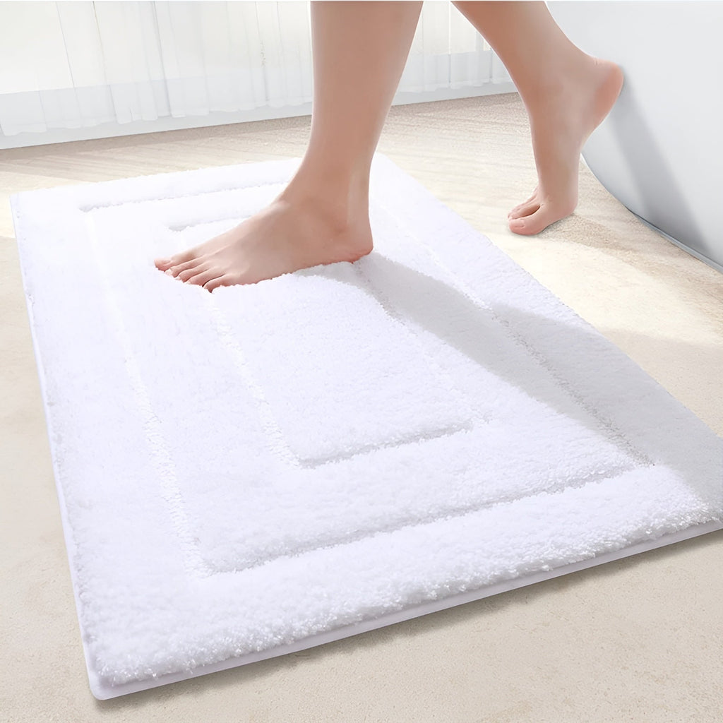 Microfiber Non-Slip Bath Mat - Soft Blue for Bathroom or Shower – view 6