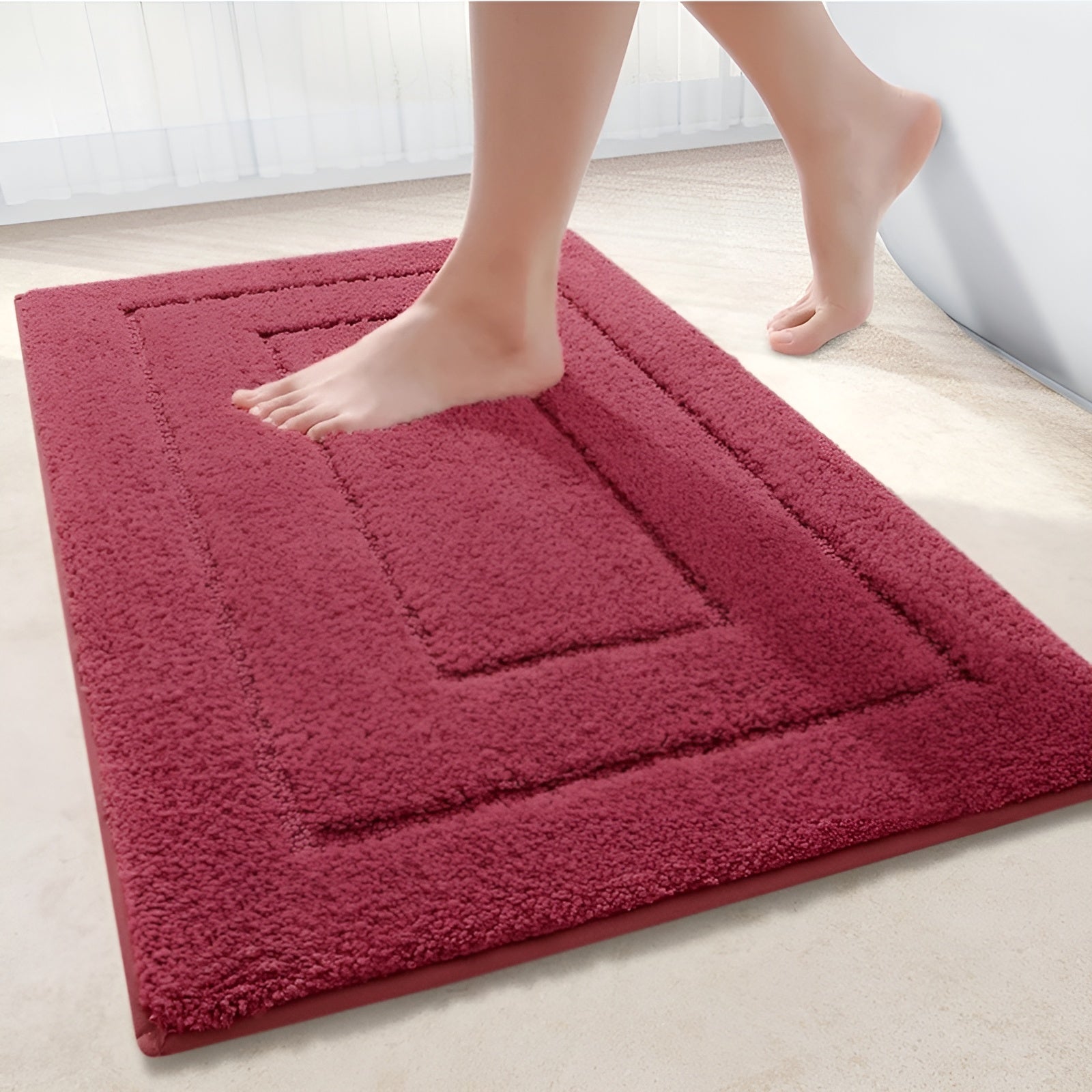 Non-Slip Bath Mat in Soft Blue for Bathroom or Shower - view 8