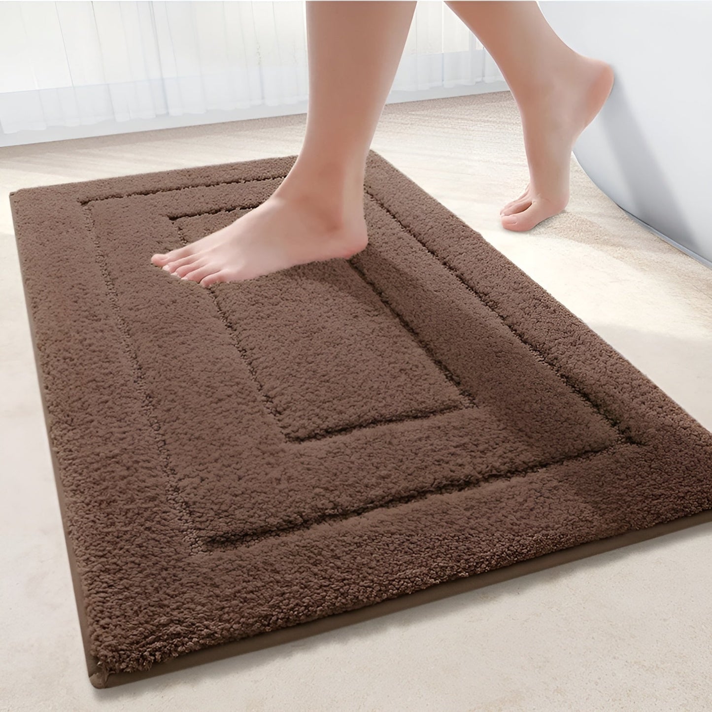 Non-Slip Bath Mat in Soft Blue for Bathroom or Shower - view 9