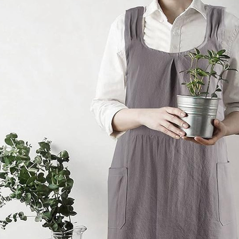 Cross-Back Apron - Minimalist Design for Kitchen or Gardening - view 4