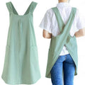 Cross-Back Apron – Cotton and Linen, Minimalist Design for Kitchen or Gardening – view 6