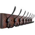 Wall-Mounted Clothes Rack – Dark Brown Wood for Bathroom, Living Room, Entryway