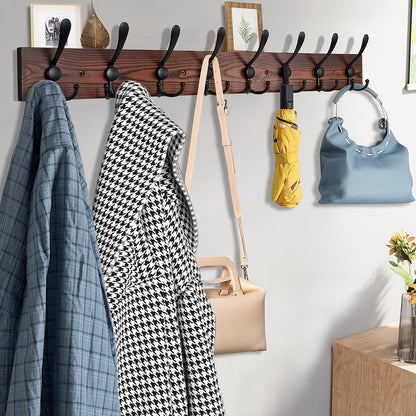 Wall-Mounted Clothes Rack in Dark Brown for Any Room - view 3