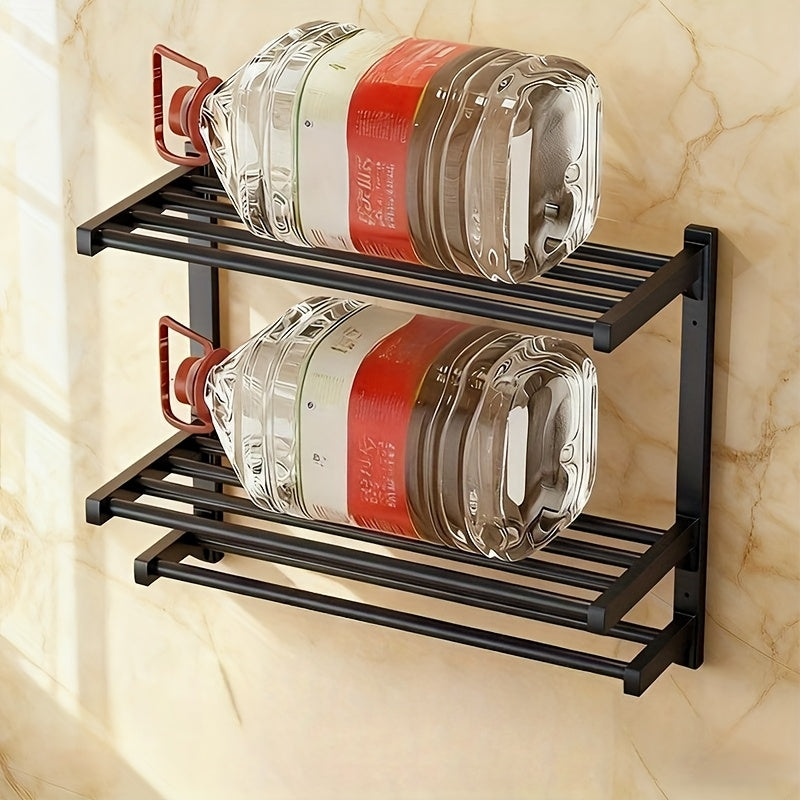 Multi-Tier Black Towel Holder - Modern Bathroom Decor - view 5