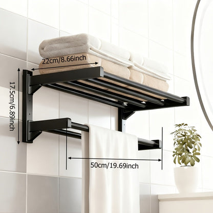 Multi-Tier Black Towel Holder - Modern Bathroom Decor - view 6