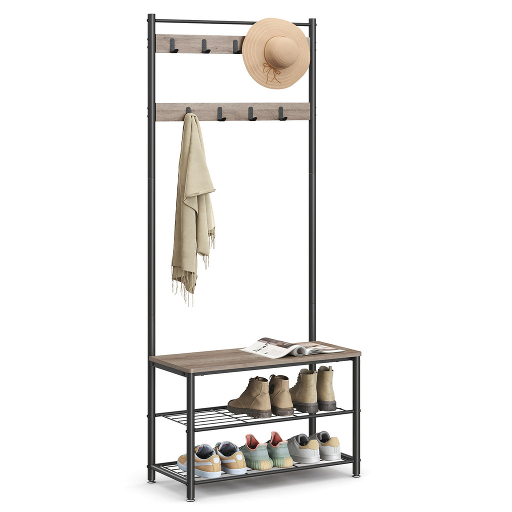 Metal Tøjstativ – Sort, minimalistisk design med Skohylde og Reol til entre eller soveværelse – view 4
