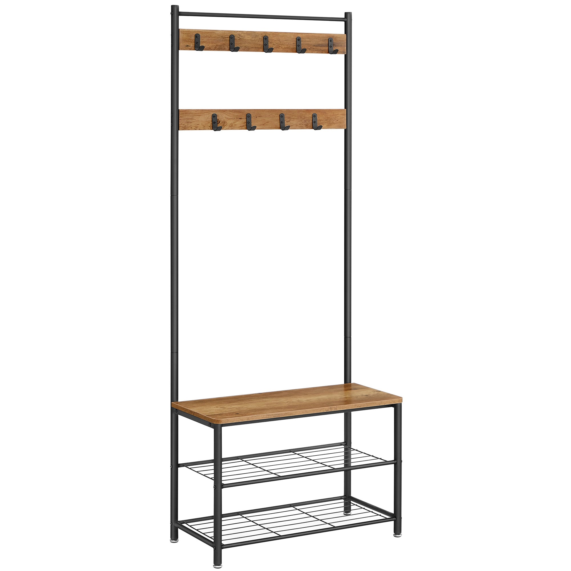 Metal Tøjstativ – Sort, minimalistisk design med Skohylde og Reol til entre eller soveværelse – view 6
