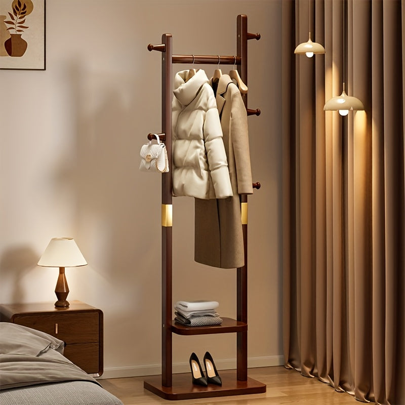 Freestanding Coat Rack with 5 Shelves and Hooks for Entryway - view 3