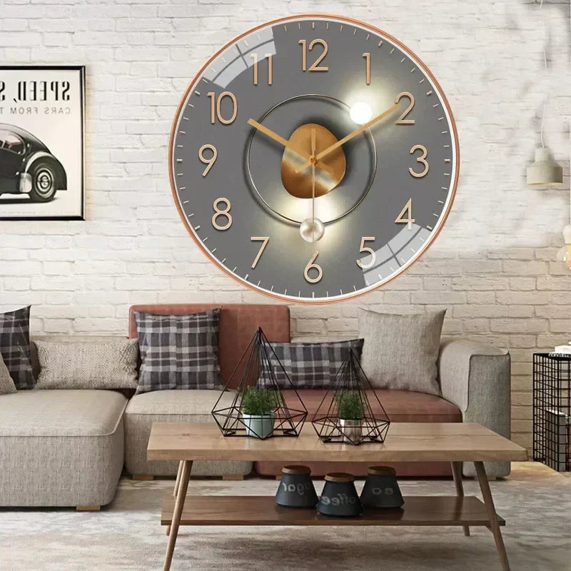 Classic Black and White Wall Clock – Silent Decor for Living Room or Bedroom – view 2