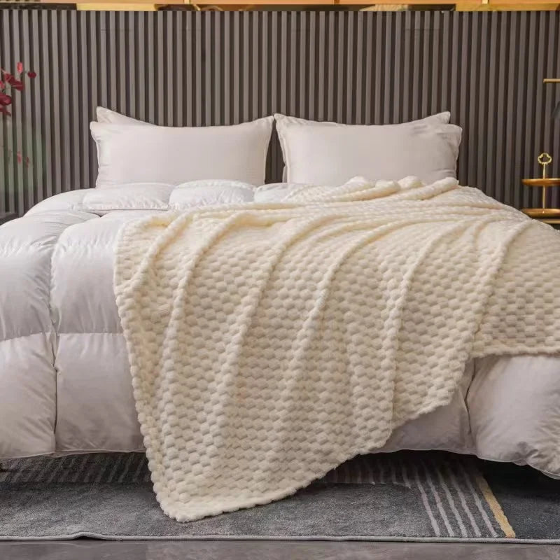 Check Pattern Velvet Throw Blanket - Warm & Cozy for Sofa or Bed – view 5