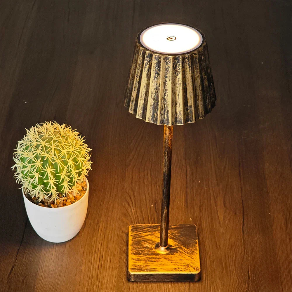 Rechargeable Antique-Style Table Lamp with Dimmable LED - view 4