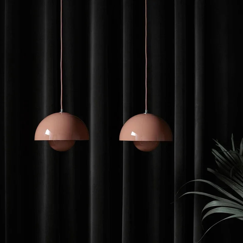 Scandinavian Pendant Light - Matte Black, Semi-Round Shape - view 12