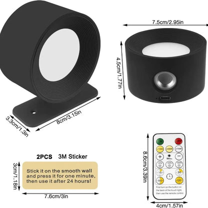 Rechargeable White Cylindrical Wall Lamp with Remote Control - view 17