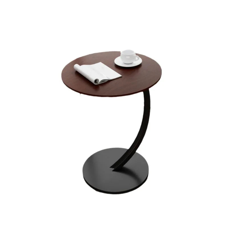 Rund Sidebord – Træ og Stål, Moderne Design til Stue eller Soveværelse – view 6