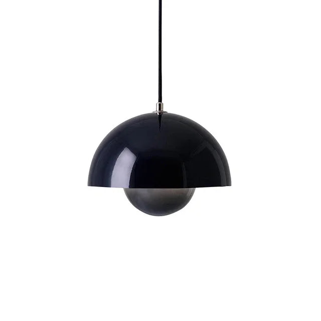 Scandinavian Pendant Light - Matte Black, Semi-Round Shape - view 5