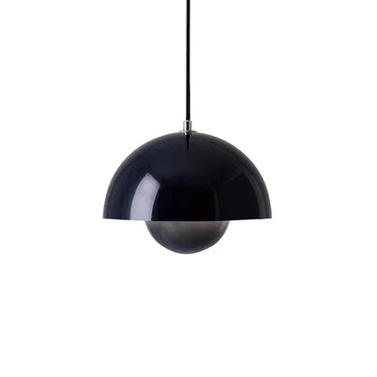 Scandinavian Pendant Light - Matte Black, Semi-Round Shape - view 5