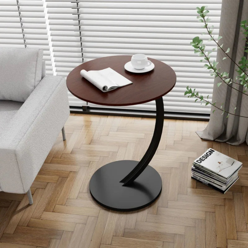 Rund Sidebord – Træ og Stål, Moderne Design til Stue eller Soveværelse – view 9