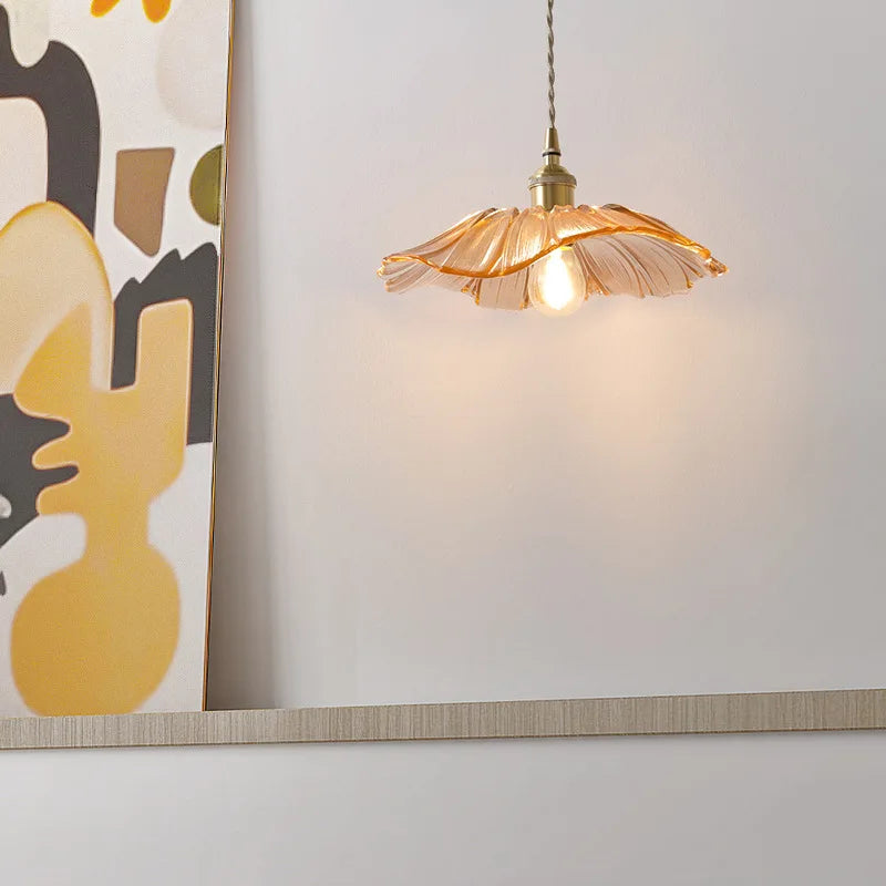 Flower Pendant Lamp in Purple and Amber for Dining Room Decor - view 7