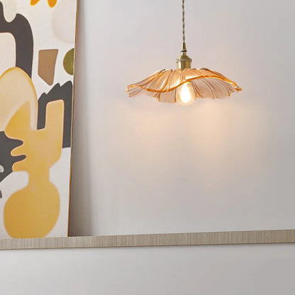 Flower Pendant Lamp in Purple and Amber for Dining Room Decor - view 7
