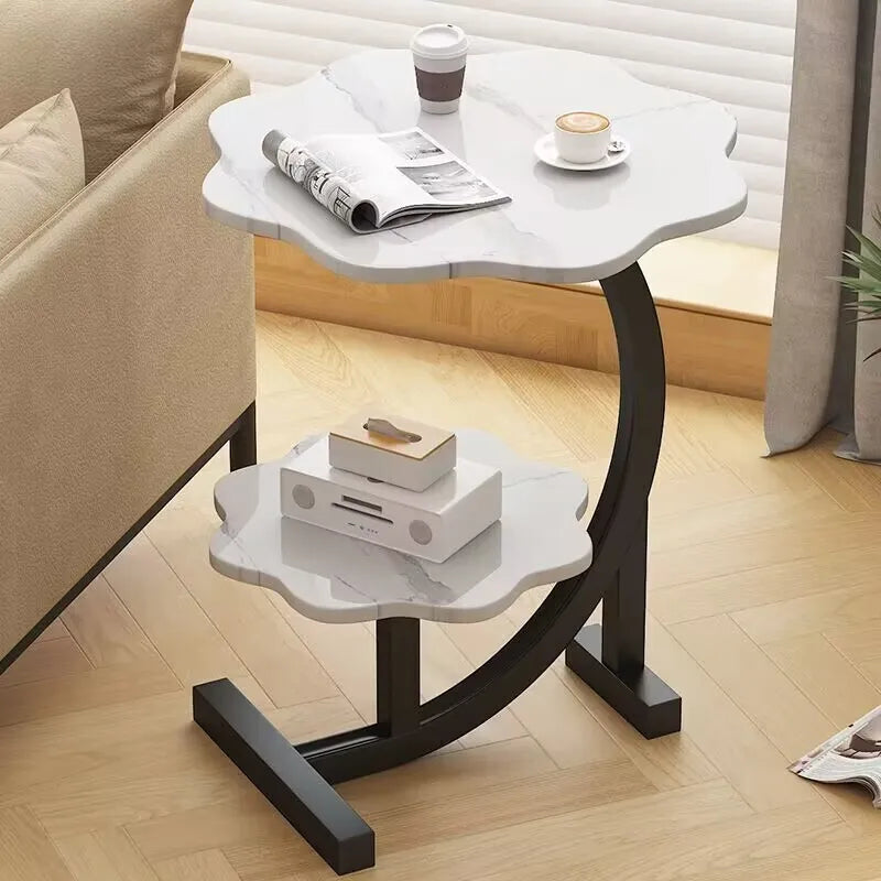 Wood and Stainless Steel Portable Mini Side Table for Balcony or Bedroom – view 4