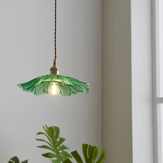 Flower Pendant Lamp in Purple and Amber for Dining Room Decor - view 2