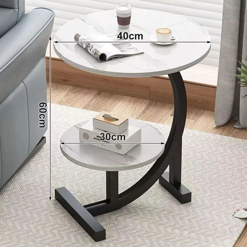 Wood and Stainless Steel Portable Mini Side Table for Balcony or Bedroom – view 6