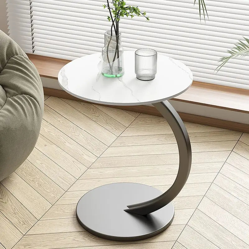 Rund Sidebord – Træ og Stål, Moderne Design til Stue eller Soveværelse – view 3