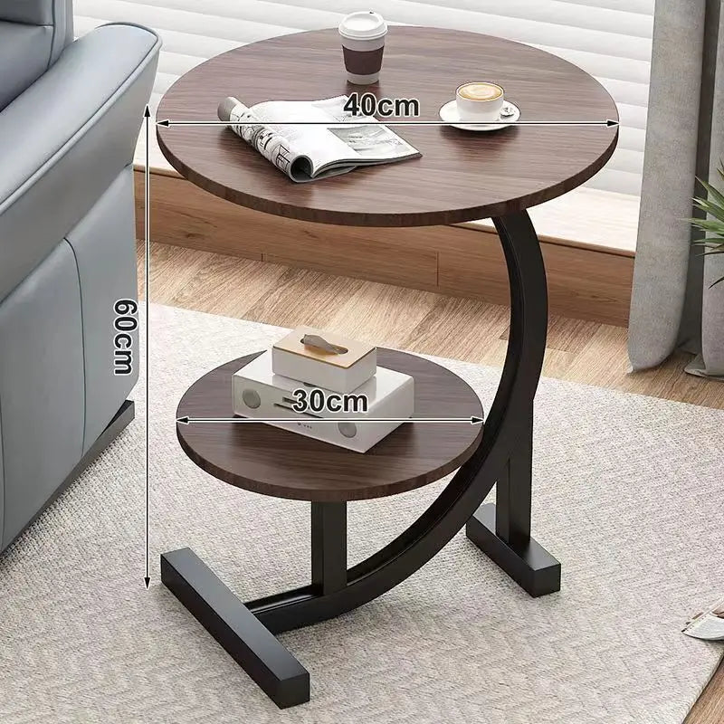 Wood and Stainless Steel Portable Mini Side Table for Balcony or Bedroom – view 5