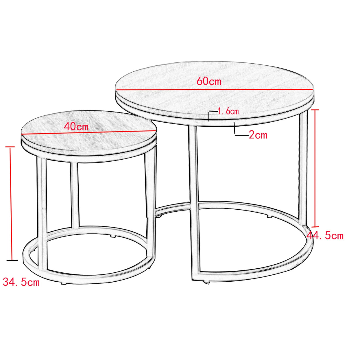 Round Side Table in White with Gold-Tone Accents for Living Room - view 8