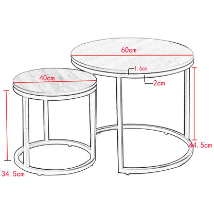 Round Side Table in White with Gold-Tone Accents for Living Room - view 8