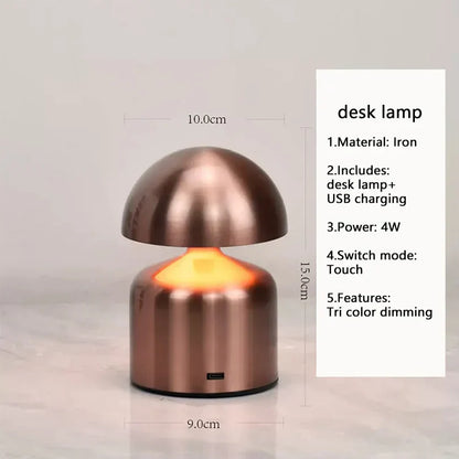 Rechargeable Retro Mushroom Table Lamp – Dimmable Touch Control - view 11