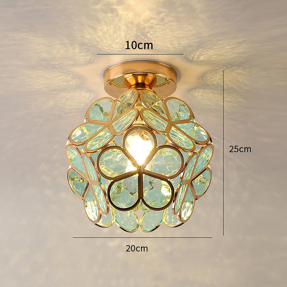 Gold Flower Ceiling Lamp for Bedroom or Hallway - view 5