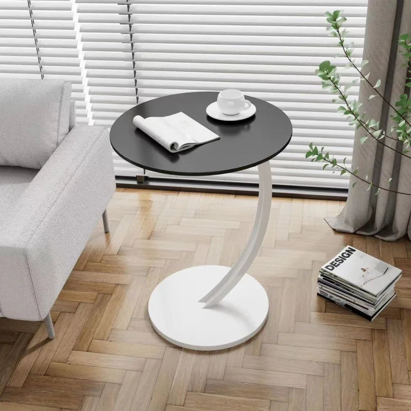 Rund Sidebord – Træ og Stål, Moderne Design til Stue eller Soveværelse – view 11