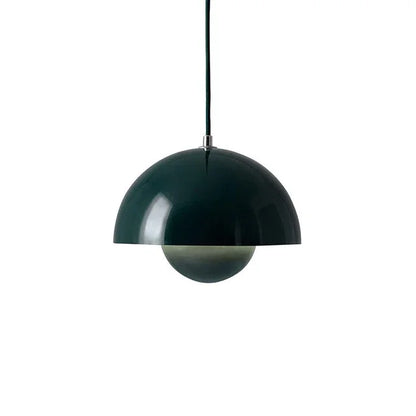 Scandinavian Pendant Light - Matte Black, Semi-Round Shape - view 9