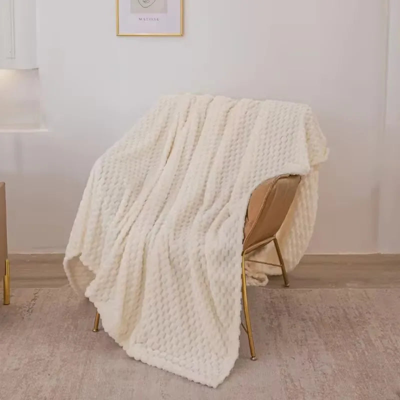 Check Pattern Velvet Throw Blanket - Warm & Cozy for Sofa or Bed – view 12