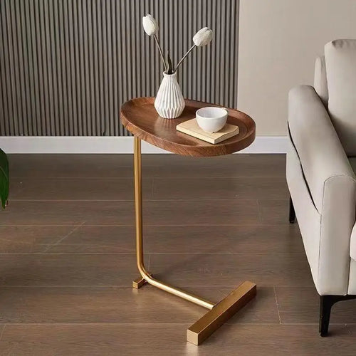 C-formet Sidebord – Slankt og Mobilt, Ideelt til Sofa eller Soveværelse i Moderne Design
