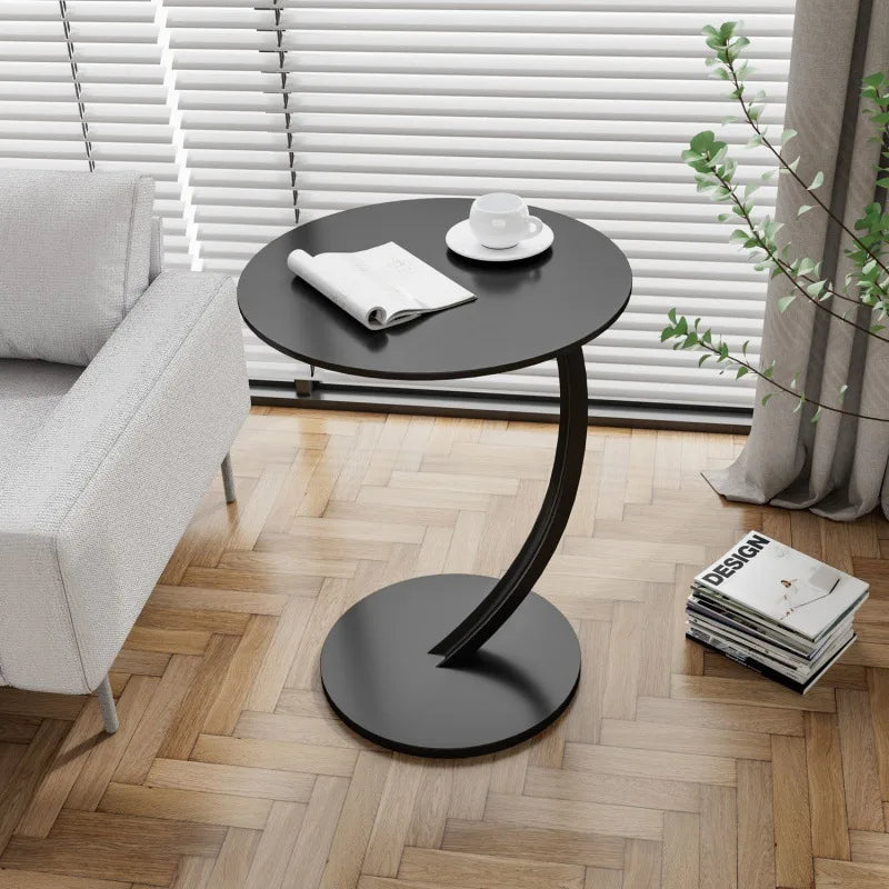 Rund Sidebord – Træ og Stål, Moderne Design til Stue eller Soveværelse – view 8